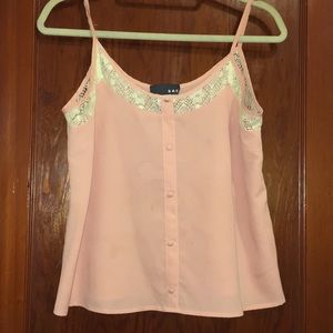 Pink blouse with lace detailing!